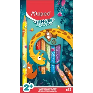 Matite colorate Maped Jungle Fever 12/1 – cartone