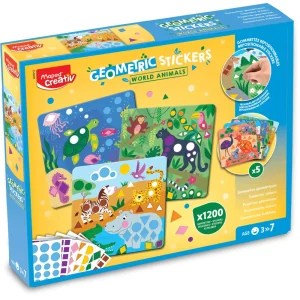 Creative Geometric animal stickers set