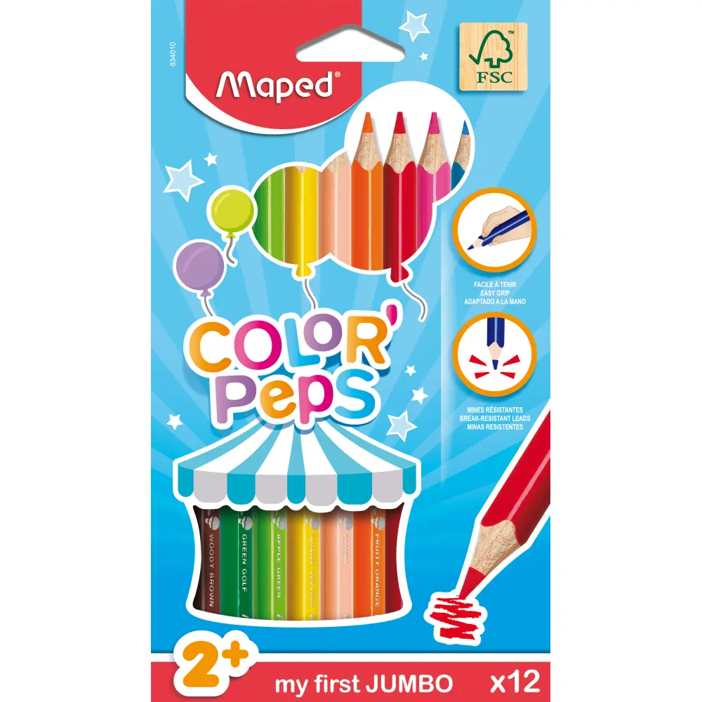 Matite colorate a tre anelli Maped Color'peps Maxi 57932A