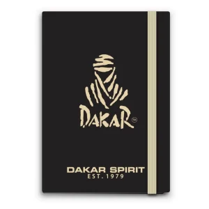 Rigid notebook with elastic band A6, DAKAR striped