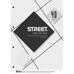 Fogli per cartellone Street, A4, a quadri, 40 fogli