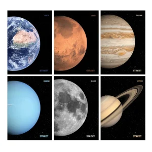 Exercise book Street Planets A4 lines with border