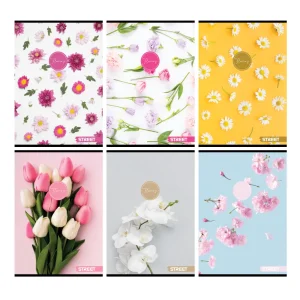 Quaderno Street Flowers A4 a linee con bordo
