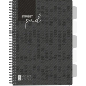 Exercise book Spiral S.pad black A4 1R 100L PR