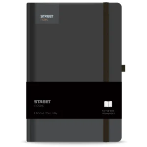 Notebook with elastic band casual Black A5 96L