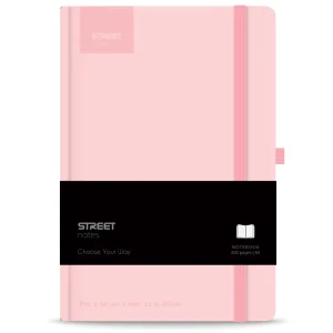 Notebook with pastel pink elastic band A5 96L