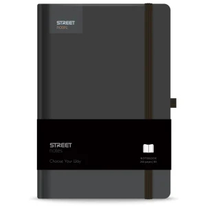Notebook with elastic band casual Black B5 96L