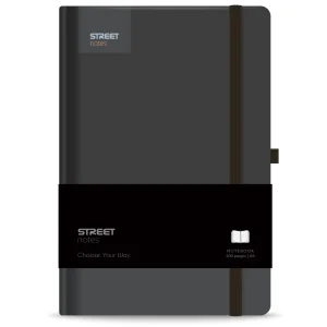 Notebook with elastic band casual black A6 96L