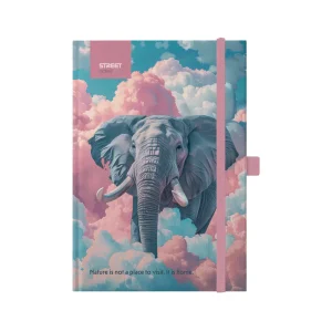 Notebook with elastic band animals ELEPHANT.A6 96L
