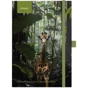 Notebook with elastic band animals Giraffe A5 96L
