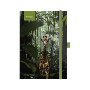 Notebook with elastic band animals Giraffe A6 96L