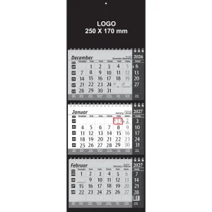 Calendario a spirale triennale nero 2027