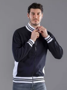 Dvobarvna jopa s polno zadrgo Black Spider MI807