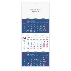 Calendario a tre parti business con spirale