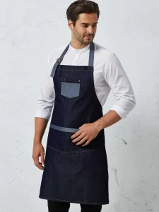 Domain contrast denim bib apron Premier PR127
