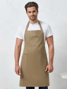 Cotton chino bib apron Premier PR132