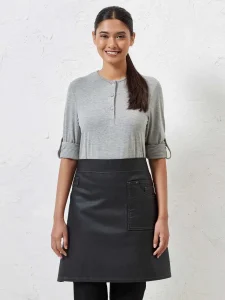 Division waxed look denim waist apron Premier PR135