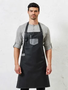 Grembiule Division denim effetto cerato con ecopelle Premier PR136