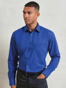 Camicia in popeline da uomo a manica lunga Premier PR200