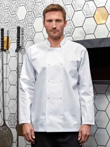 Long sleeve press stud chef’s jacket Premier PR665