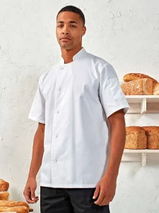 ‘Essential’ short sleeve chef’s jacket Premier PR900