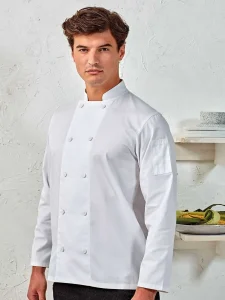 Chef’s long sleeve Coolchecker jacket with mesh back panel Premier PR903
