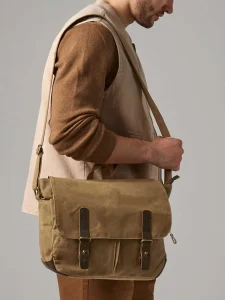 Heritage waxed canvas messenger bag Quadra QD653