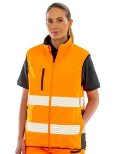 Reversible soft padded safety gilet Result RER332X