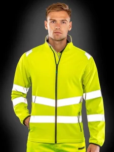Reciklirana varnostna softshell jakna, primerna za tisk Result RER505X