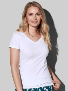T-shirt stretch con scollo a V da donna Stedman ST9710