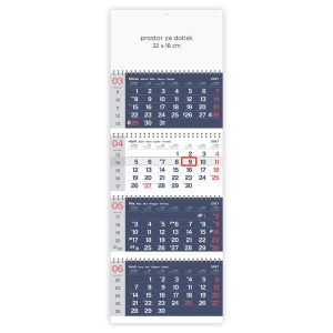 Calendario a quattro parti business con spirale