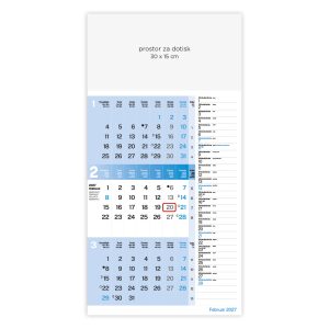 Calendario trimestrale con planner