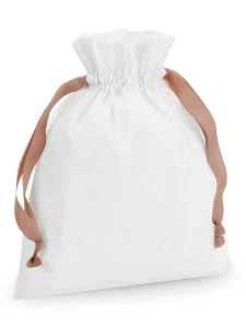 Cotton gift bag with ribbon drawstring Westford Mill W121M