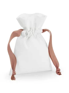 Cotton gift bag with ribbon drawstring Westford Mill W121S