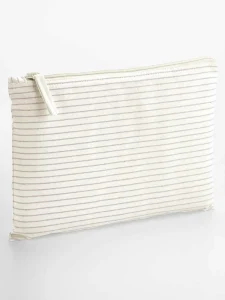 Striped organic cotton accessory pouch Westford Mill W253L