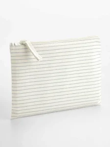 Striped organic cotton accessory pouch Westford Mill W253M