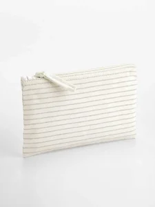 Striped organic cotton accessory pouch Westford Mill W253S