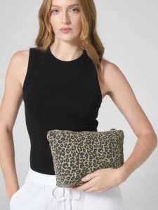 Pochette accessori in tela con stampa leopardata Westford Mill W330M