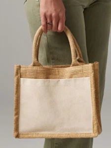 Cotton pocket jute gift bag Westford Mill W425