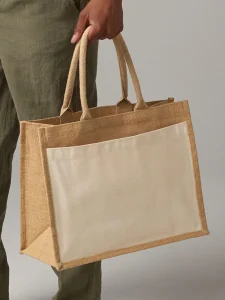 Cotton pocket jute shopper Westford Mill W427