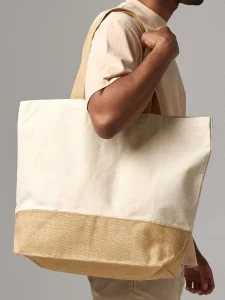 Jute base canvas tote XL Westford Mill W452