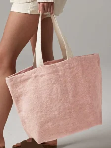 Soft washed jute beach bag Westford Mill W466