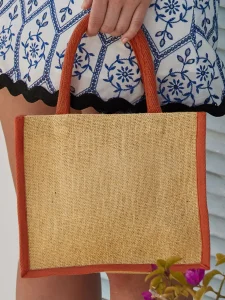 Natural starched jute mini gift bag Westford Mill W477
